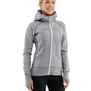 Lululemon Athletica Scuba Hoodie Stripe White Black Microstripe Sweatshirt 8